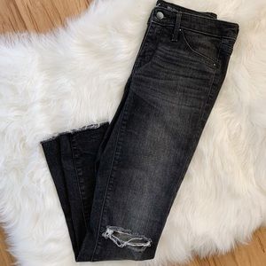 Distressed Faded Black Skinny Jeans